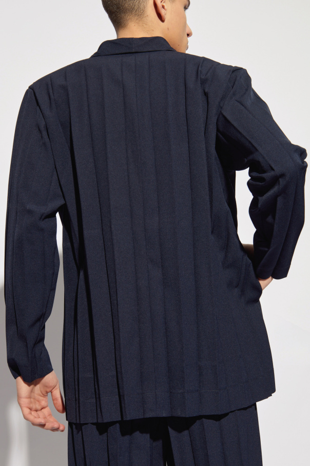 Navy blue Pleated blazer Homme Plissé Issey Miyake - Vitkac